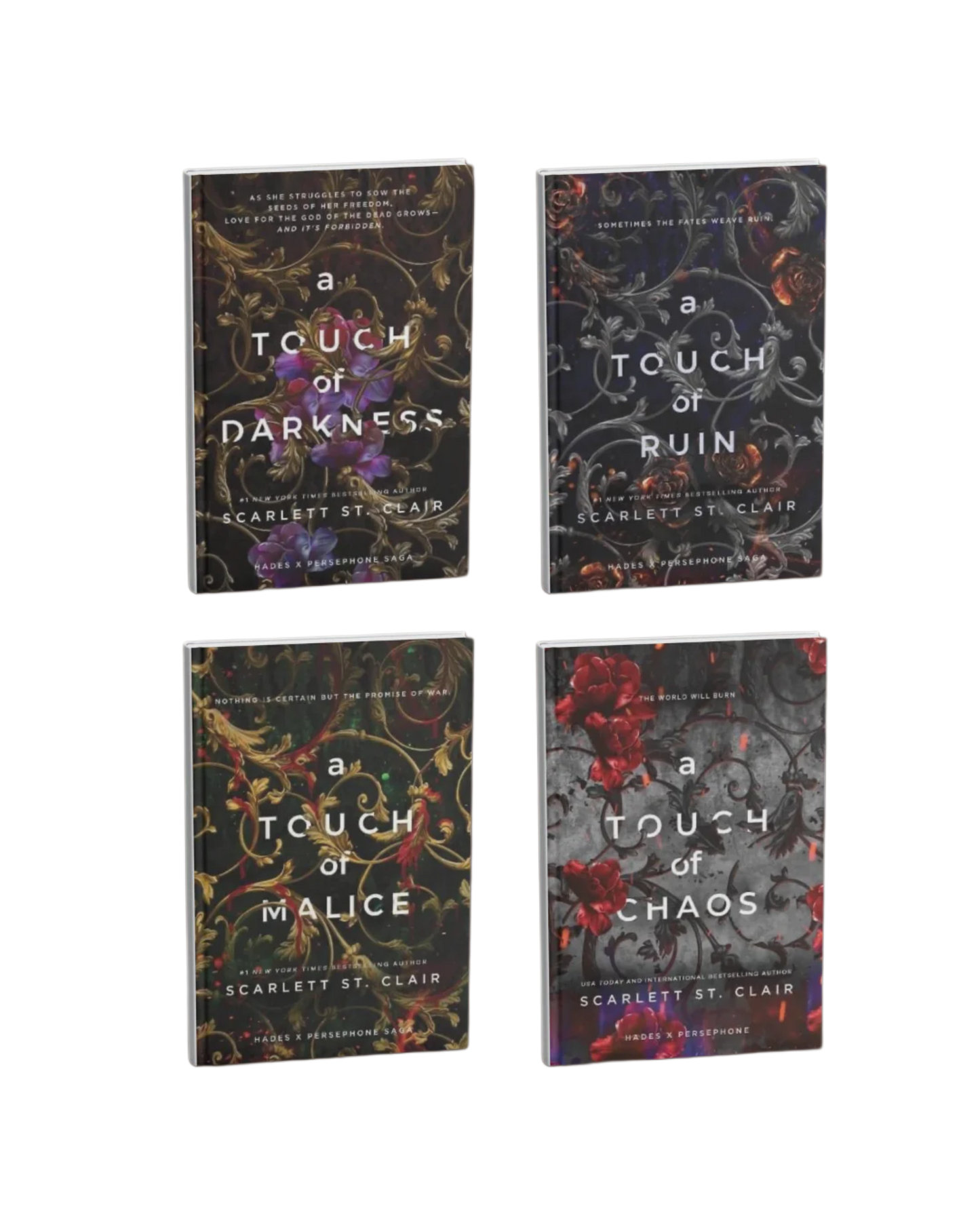 Hades X Persephone 4 Books Collection Set By Scarlett St. Clair (A Touch of Darkness, A Touch of Ruin, A Touch of Malice, A Touch of Chaos)